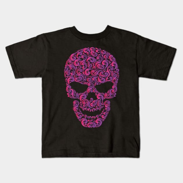Skull Ornament Kids T-Shirt by Velvet Love Design 